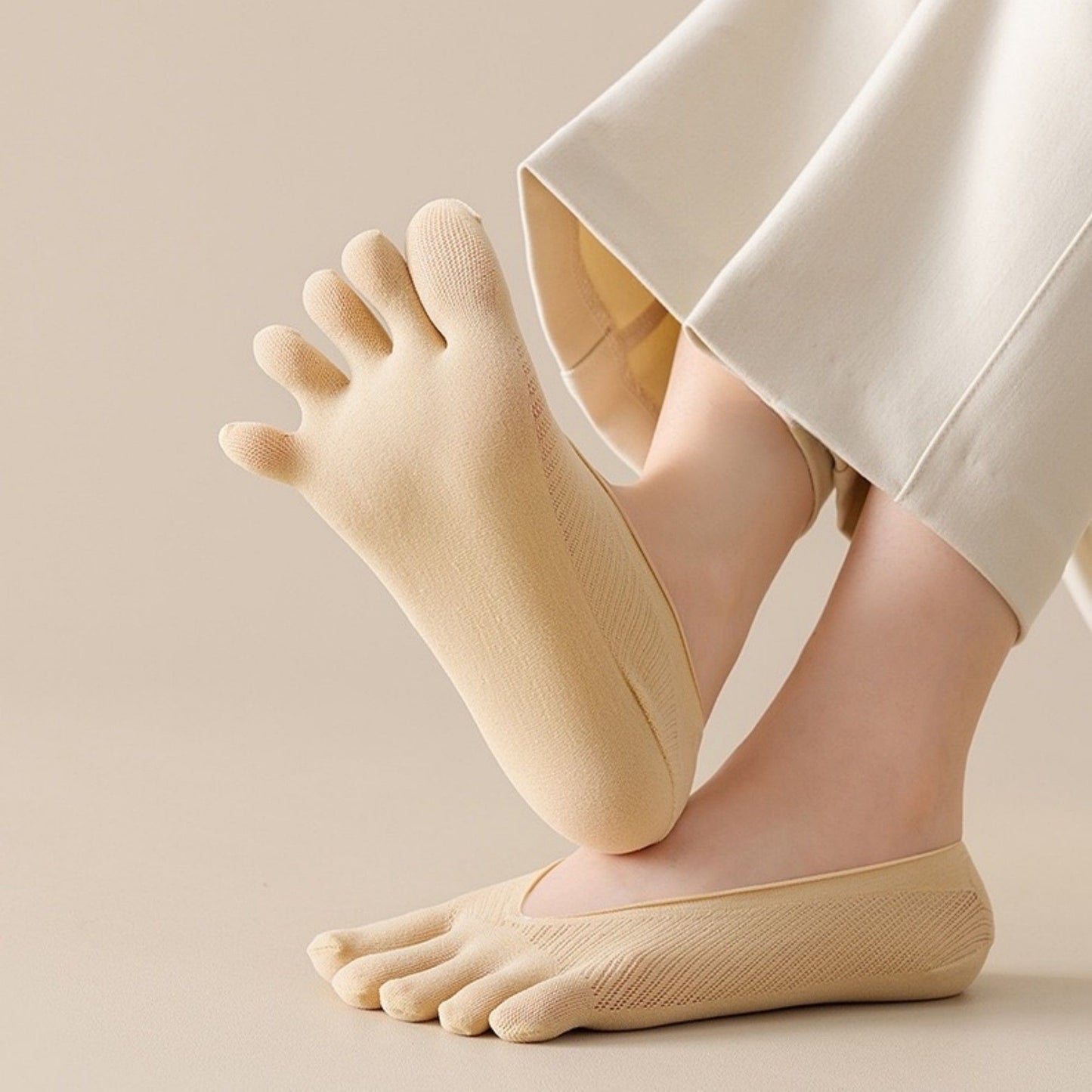 Mesh Toe Socks with Non-Slip Silicone Heel Grip Ultra Low Cut Breathable No Show Sock 3-Pack