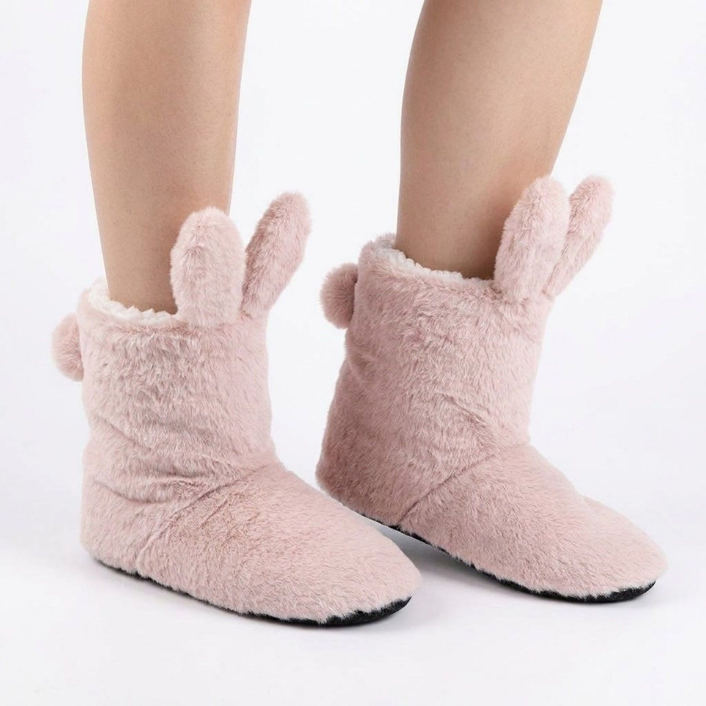 Fuzzy Bunny Slipper Boots