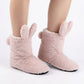 Fuzzy Bunny Slipper Boots