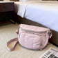 Crossbody Shoulder Bag with Multiple Zip Pockets and Adjustable Strap