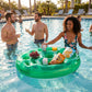 Green Inflatable Pool Serving Float with Cup Holders and Snack Trays