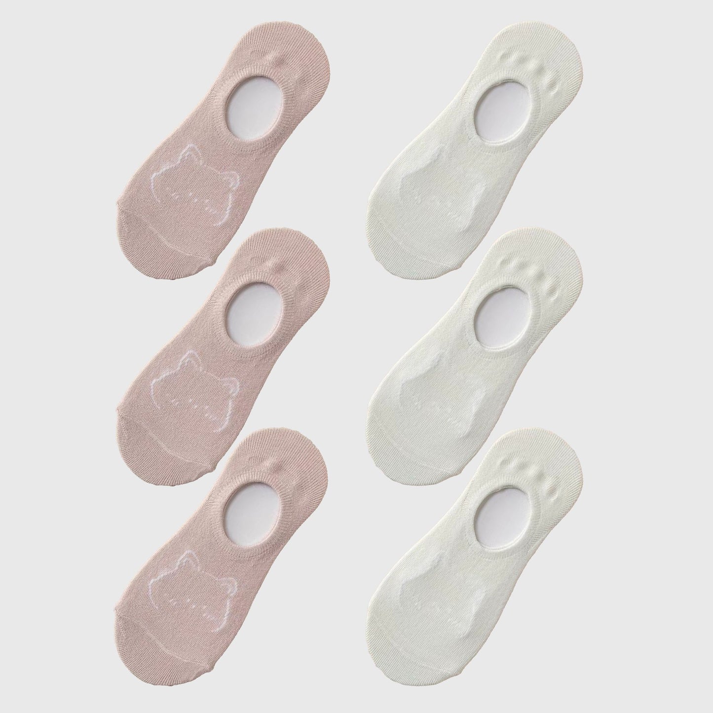 Non-slip No Show Socks 6pk Invisible Liner Adorable Bear