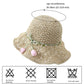 Hand - Crocheted Straw Sun Hat with Floral Accents