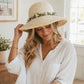 Summer Sun Hat for Women - Straw Beach Hat with Floral Embellishment