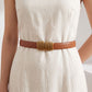 Skinny Waist Belt Thin Dress Belt with Rounded Metal Buckle 39.4 in