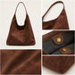 Oversized Suede-Like Hobo Shoulder Bag with Long Strap