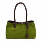 Large Suede Look Tote Bag with Double Handles Magnetic Closure and Interior Zip Pocket