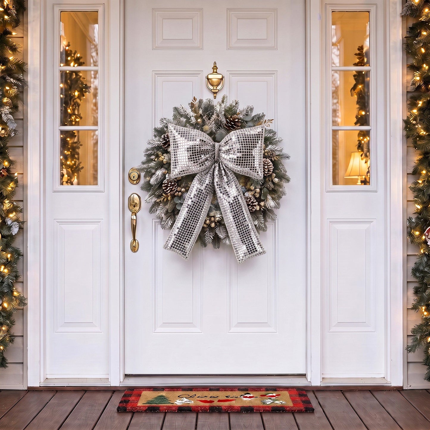 5pc Shimmering Christmas Bow Hanging Ornaments