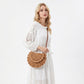Crochet Crossbody Bag with Scalloped Flap Magnetic Closure and Shoulder Strap