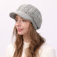 Cable Knit Brim Beanie Faux Fur Lined Warm Winter Hat