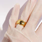 Women's Quilted Open Cuff Ring - Adjustable Brass Textured Statement Ring for Luxury Daily Wear