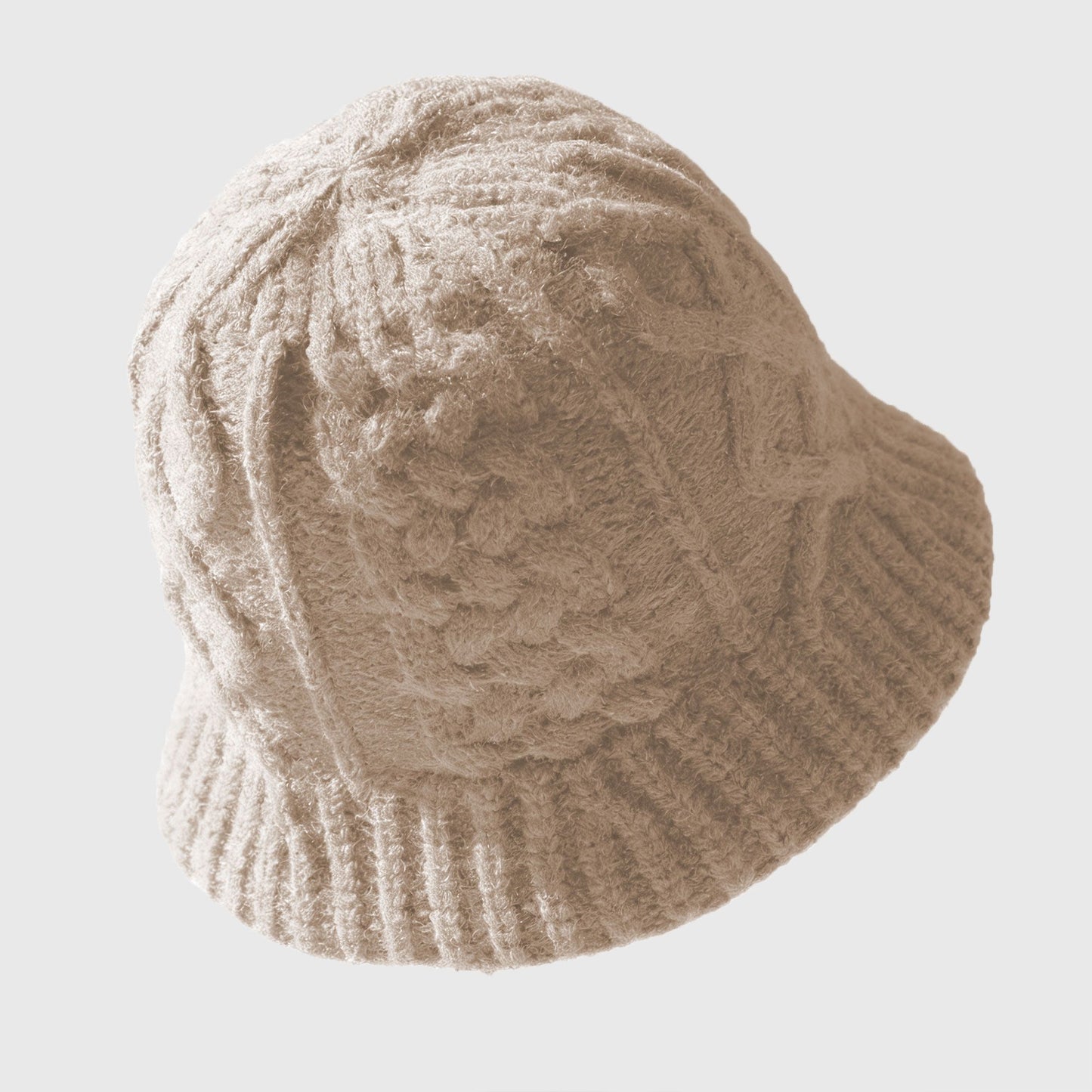 Cable-Knit Bucket Hat - Soft Winter Hat for Casual Daily Wear