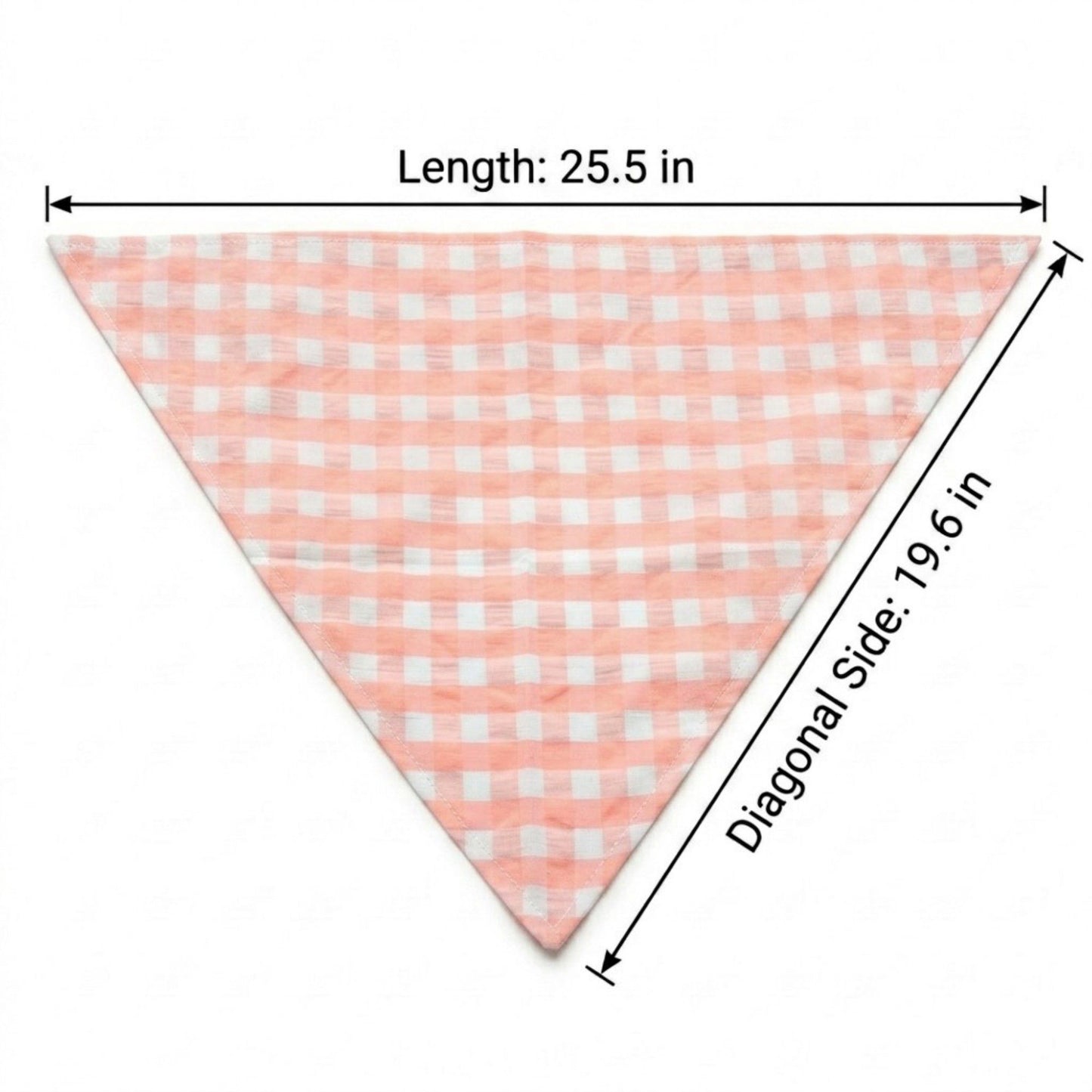 Large Pet Bandana Scarf Pink Gingham Triangle Bib for Dogs and Cats Neckerchief