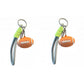 2 Pack Sports Ball Keychains with Wrist Strap and Clip Ring
