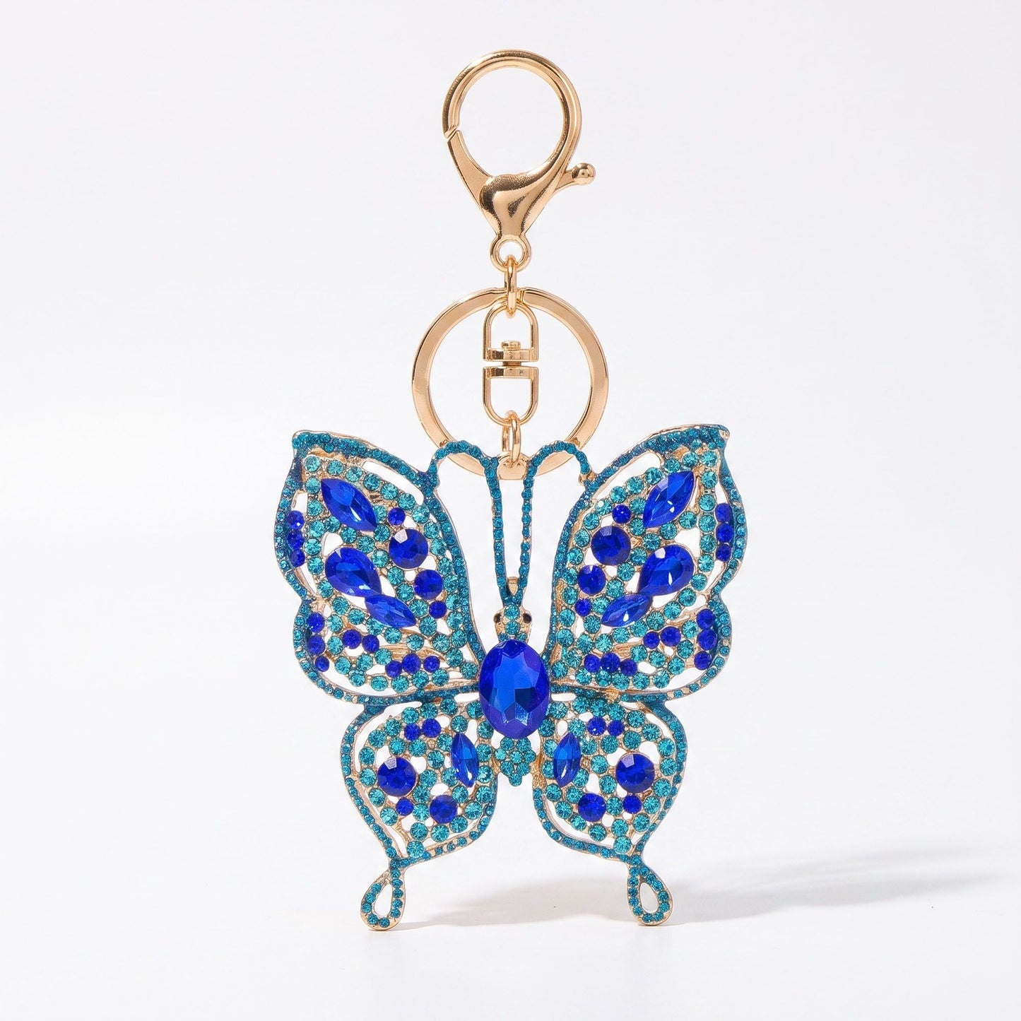 2pc Butterfly Rhinestone Keychain Bag Charm with Lobster Clasp Cute