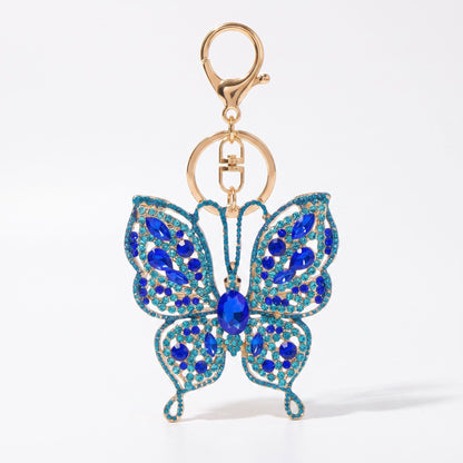 2pc Butterfly Rhinestone Keychain Bag Charm with Lobster Clasp Cute
