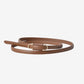 Genuine Leather No Hole Skinny Waist Belt with Minimal Buckle 41.3in