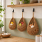 3pc Crochet Hanging Storage Basket Set Small Medium Large Wall Organizer Bins