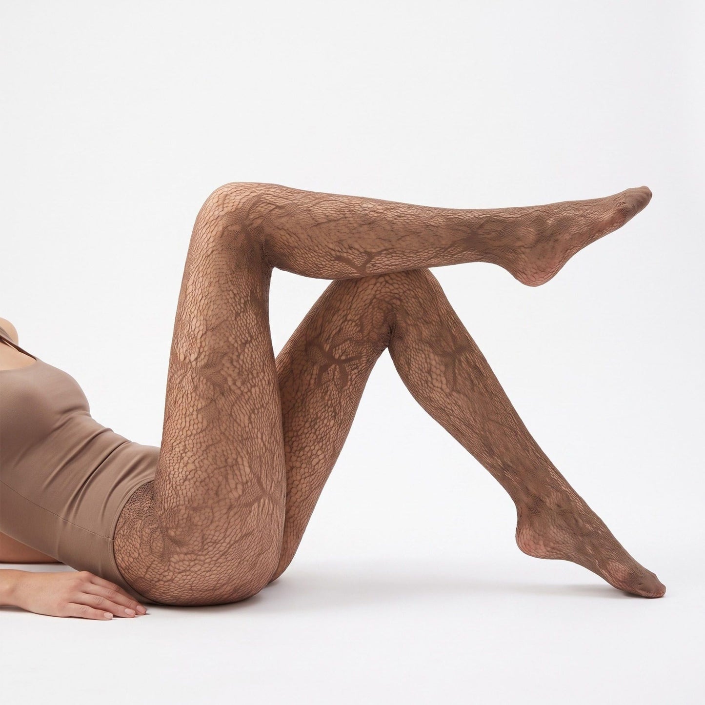 2-Piece Floral Lace Fishnet Tights