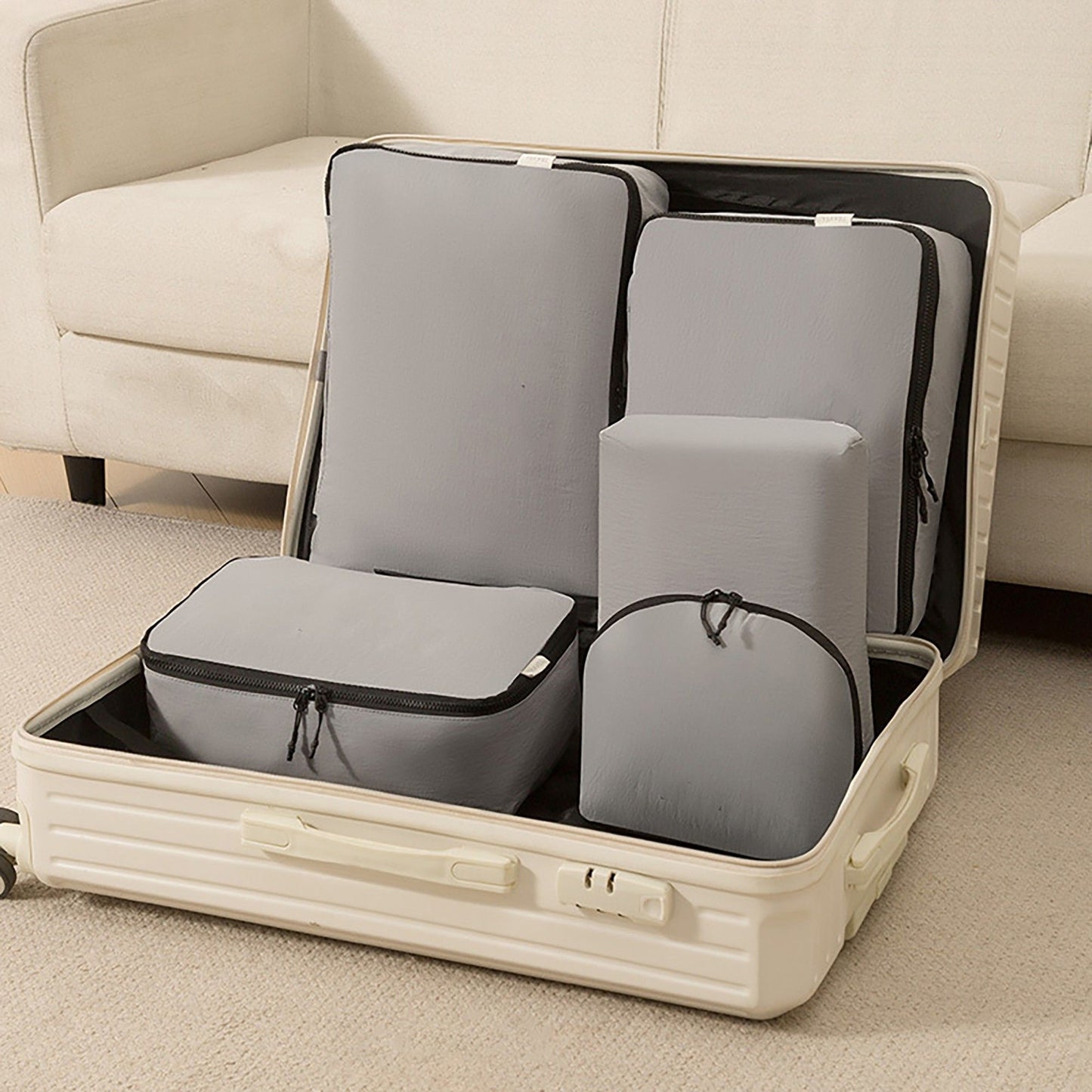 Travel Packing Cube Set Lightweight Zipper Storage Bags Luggage Organizer Multi Size Clothing Packing Set