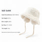 Plush Bucket Hat Removable Ear Flaps Tie Straps Fuzzy Winter Hat