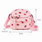 Strawberry Print Corduroy Crossbody Bag with Front Pocket and Adjustable Strap
