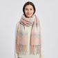 Oversized Plaid Scarf with Fringe Soft Brushed Winter Wrap