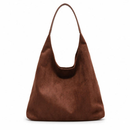 Oversized Suede-Like Hobo Shoulder Bag with Long Strap