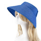 Women's Wide Brim Visor Hat with Bow Detail Adjustable Velcro Closure for Beach or Outdoor Protection