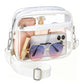 Clear Stadium Crossbody Bag with Front Pocket, Zipper Closure and Adjustable Removable Shoulder Strap