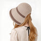 Striped Bucket Sun Hat Wide Brim Adjustable Chin Strap Packable Beach Hat