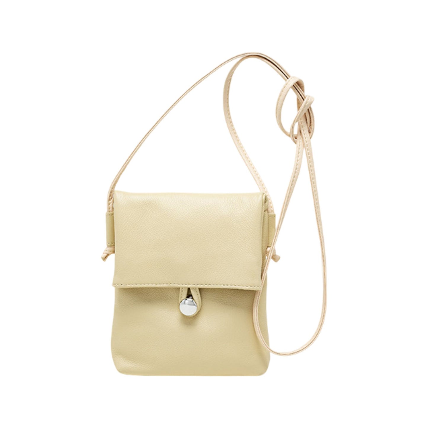 Leather Phone Crossbody Bag with Flap Closure Slim Wallet Design and Adjustable Strap