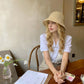 Crochet Bucket Sun Hat with Open Weave Texture and Flexible Brim Design