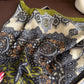 Ornate Paisley Medallion Print Square Scarf with Soft Lightweight Fabric and Decorative Border Detail 26.7x26.7in
