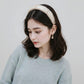 2pcs Women's Padded Satin Fashion Headband with Pearl Design and Crystal Bead Embellishments 6.3x4.7x1.2in