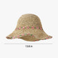 Crochet Bucket Sun Hat with Floral Embroidery and Wavy Brim Design