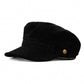 Soft Textured Newsboy Cap with Metal Button and Short Brim