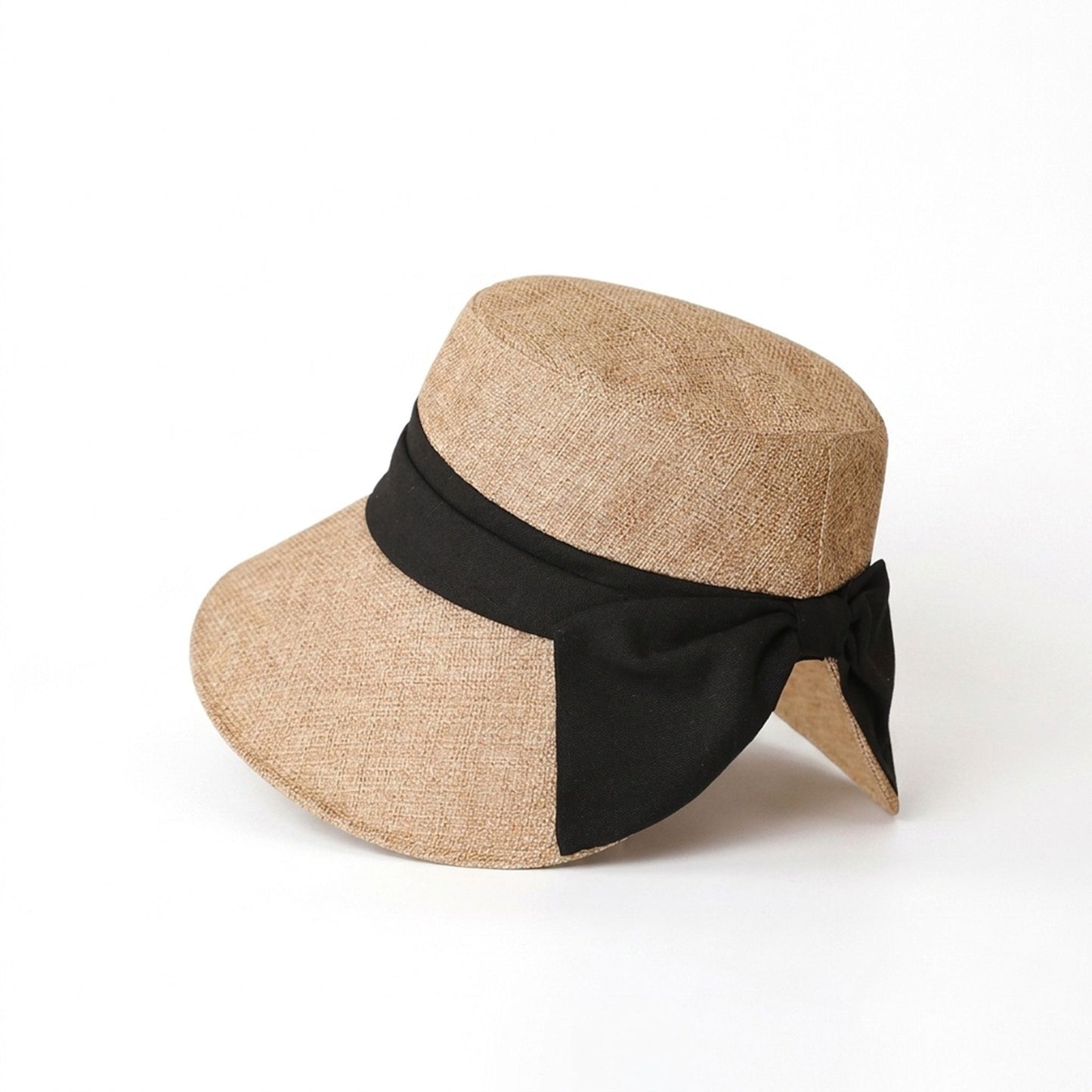 Wide Brim Sun Hat with Bow Accent
