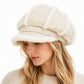 Corduroy Newsboy Cap Faux Fur Trim Baker Boy Hat Warm Casual Style