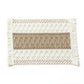 4 Set Woven Rectangular Placemats with Textured Stripes and Fringe Edges 11.8x19.5 in