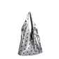 Silver Polka Dot Satin Tote Bag, Lightweight Slouchy Shoulder Bag for Women