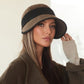 Wide Brim Bucket Hat with Contrast Band and Structured Design