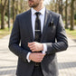 Men's Rose Floral Tie Gift Set with Matching Pocket Square Cufflinks and Silver Tie Clip