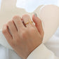 Women's Titanium Steel Open Adjustable Minimalist Statement Ring for Daily Wear