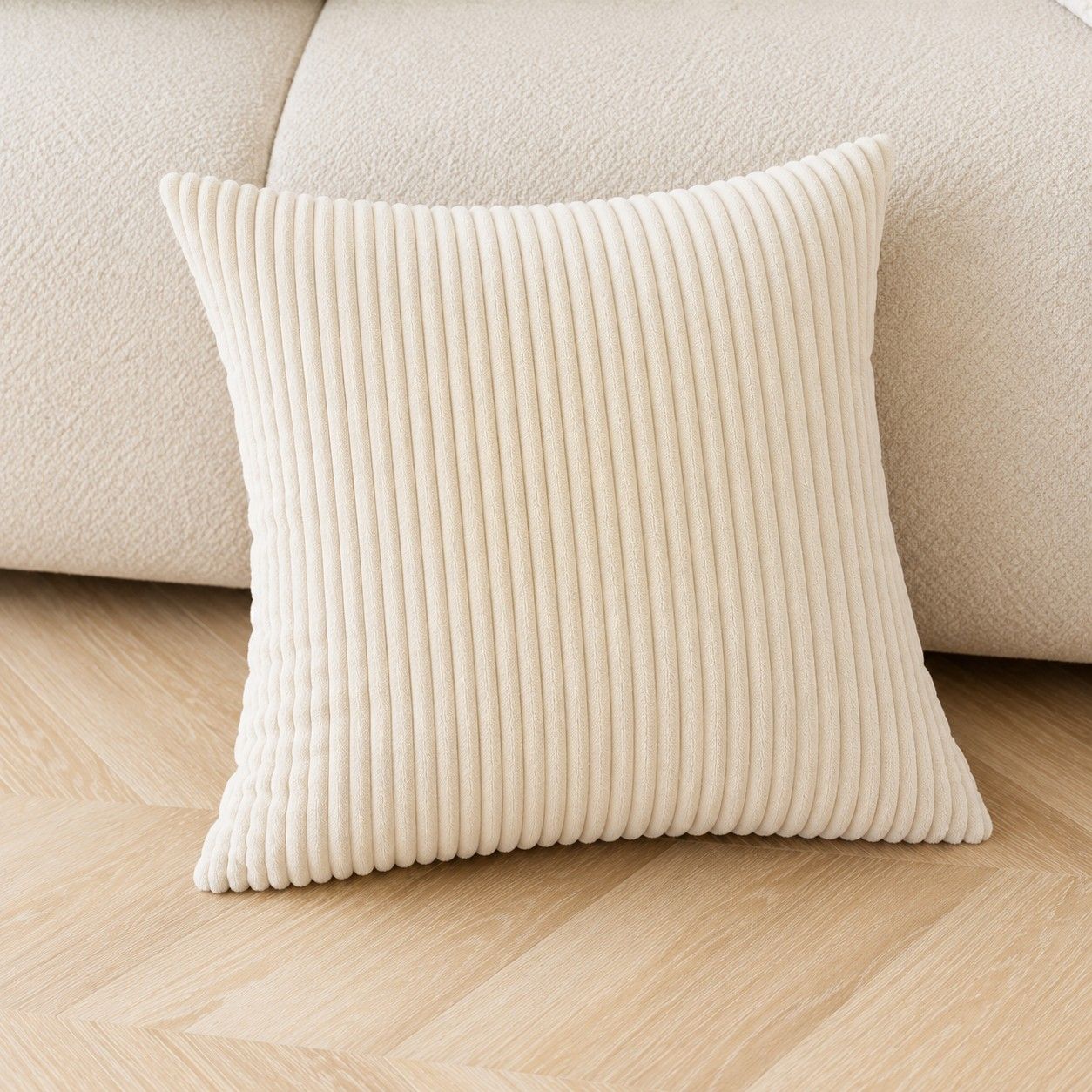 2 Pack Soft Corduroy Throw Pillow Covers 18 x 18 Inch and 12 x 20 Inch