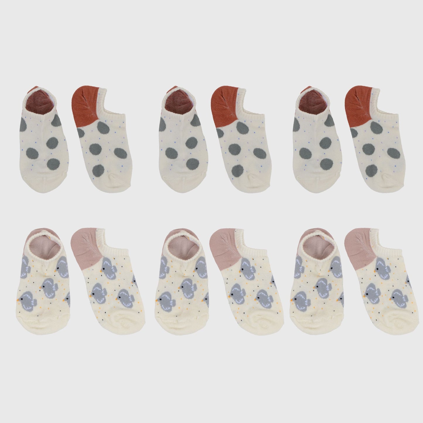 Charming No Show Socks Seamless Toe Cotton 6Pk