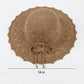 Crochet Wide Brim Sun Hat with Scalloped Edge Floral Accent and Chin Strap
