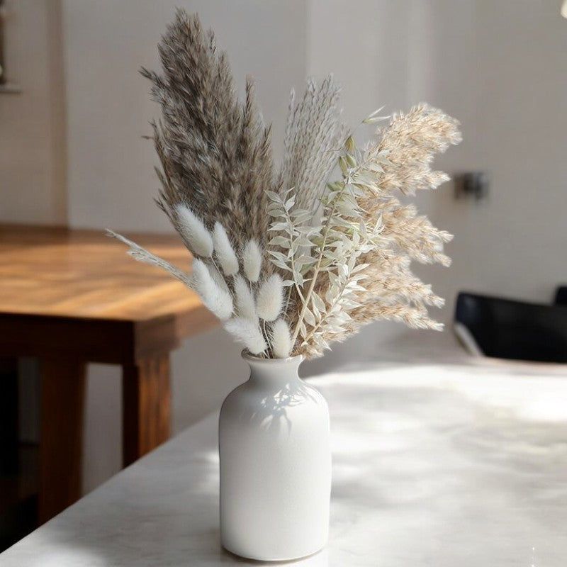Natural Pampas Grass and Bunny Tail Dried Floral Arrangement