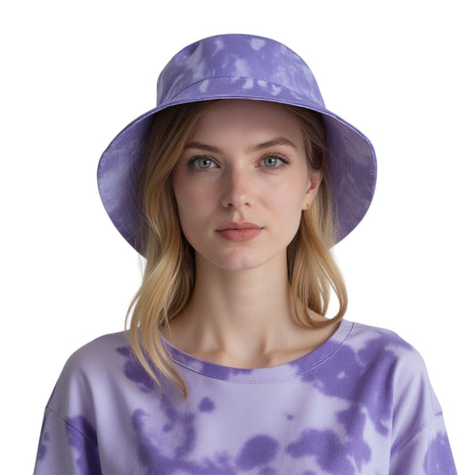 Summer Fisherman Hat Outdoor Travel Tie Dye Bucket Hat with Wide Brim Casual Sun Protection