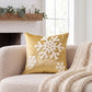 Christmas Reindeer Embroidered Velvet Throw Pillow Cover Gold Holiday Decor
